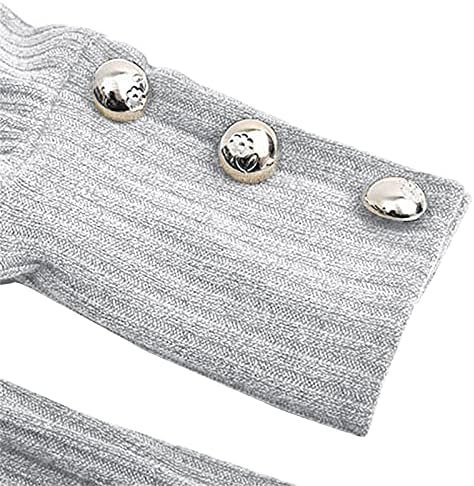 Sweater Tops Pullover Long Turtleneck Knitted Button Loose Women Sleeve Sweater Sweater Dress with Belt