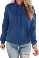 Women's Casual Hoodies Long Sleeve Solid Lightweight Pullover Tops Loose Sweatshirt with Pocket