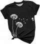 Women Summer Casual Fashion Round Neck Short Sleeve Flower Butterfly Print Tshirt Top Dressy Tops Women Chiffon