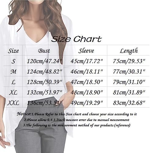 Womens Elegant Puff Sleeve Chiffon Loose Cover Up Casual Blouse Tops Womens Long Sweater