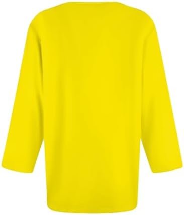 Short Sleeve Button Down Women Loose Fit Dressy Fall 3/4 Sleeve Shirts Casual V Neck Dress Tunic Tops for Women