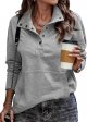 Womens Sweatshirt Casual Long Sleeve Lightweight Sweatshirts Button Loose Pullover Tops