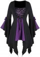 Tunic Sleeve Plus Lace Gothic Blouse Women Tops Size Tee Sequined Long Up Plus Size Tops plus Size Top Ruffle