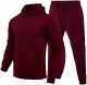 Women's Solid Sweatshirt Suit Hoodie with Pockets Drawstring Leggings Two-Piece Casual Lightweight Sports Suit